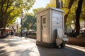 Freestanding street toilet with public pissoir