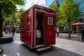 Freestanding street toilet with public pissoir, urban planning