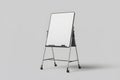Freestanding whiteboard with a rectangular shape on a metal easel with four legs Royalty Free Stock Photo