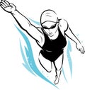 Freestyle Female Swimmer Royalty Free Stock Photo