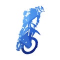 Freestyle motocross, fmx. Abstract blue geometric vector silhouette Royalty Free Stock Photo