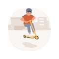 Freestyle scootering isolated cartoon vector illustration.