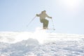 Freestyle ski jumper with crossed skis Royalty Free Stock Photo