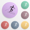 Freestyle skiing badge color set icon. Simple glyph, flat vector of sport icons for ui and ux, website or mobile application