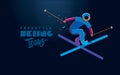 Freestyle Skiing. Vector icons