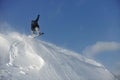 Freestyle snowboarder jump and ride Royalty Free Stock Photo