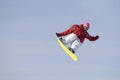 Freestyle snowboarder in les Arcs. France Royalty Free Stock Photo