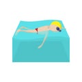 Freestyle swimmer cartoon icon