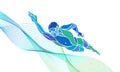 Freestyle Swimmer Silhouette. Sport swimming Royalty Free Stock Photo