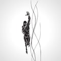 Freestyle Swimmer Silhouette. Sport swimming