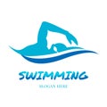 freestyle swimming stroke logo design Royalty Free Stock Photo