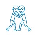 Freestyle wrestling linear icon concept. Freestyle wrestling line vector sign, symbol, illustration.