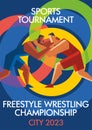 A freestyle wrestling sports tournament. Poster for the championship