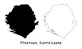 Freetown, Sierra Leone. Detailed Country Map with Location Pin on Capital City.
