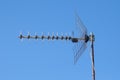 Freeview TV antenna on blue sky Royalty Free Stock Photo