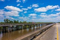 Freeway bridge over atchafalaya river basin in louisiana Royalty Free Stock Photo