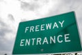 Generic Freeway Entrance sign with a grey sky