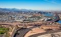 Freeway Interchange aerial view 2024 Royalty Free Stock Photo