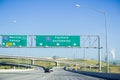 Freeway Interchange sign in east San Francisco bay, California Royalty Free Stock Photo
