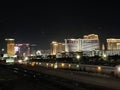 Las Vegas, strip , From the freeway, night view of the hotels on the Strip. Lots of color, light