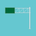 Freeway road sign green direction way vector icon. Urban vehicle information route interstate shield. Roadside panel notice