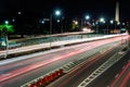 Freeway in Sao Paulo city at night, long exposure, light trails Royalty Free Stock Photo