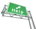 Freeway Sign - Help - Isolated