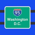 Freeway to Washington DC sign