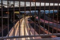 Freeway 101 traffic at morning light. Royalty Free Stock Photo