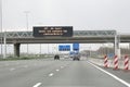 Freeway traffic sign during Nuclear Summit Royalty Free Stock Photo