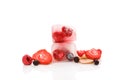 Freeze dried fruit on white. Royalty Free Stock Photo