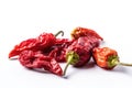 Freeze Dried Peppers On White Background. Generative AI