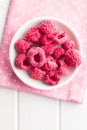 Freeze dried raspberries. Royalty Free Stock Photo