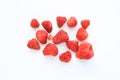 Freeze-dried strawberries isolated on white background Royalty Free Stock Photo