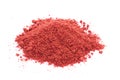 Freeze dried strawberries on a white background, powder Royalty Free Stock Photo