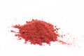 Freeze dried strawberries on a white background, powder Royalty Free Stock Photo