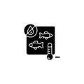 Freeze drying fish black glyph icon Royalty Free Stock Photo