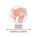 Freeze drying red concept icon Royalty Free Stock Photo