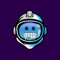 Freeze Emoji with astronaut helmet. Space suit helmet