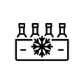 Black line icon for Freeze, steady and refrigerate