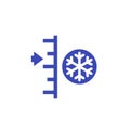 freeze level control icon on white, vector