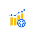 freeze level monitoring icon on white, vector