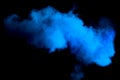 Freeze motion of blue dust explosion Royalty Free Stock Photo