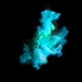 Freeze motion of blue dust explosion Royalty Free Stock Photo