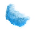Freeze motion of blue dust explosion isolated on white background Royalty Free Stock Photo