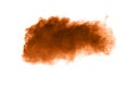 Freeze motion of brown dust explosion. Stopping the movement of brown powder.