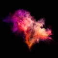 Freeze motion of colored dust explosion Royalty Free Stock Photo