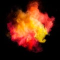 Freeze motion of colored dust explosion Royalty Free Stock Photo