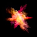 Freeze motion of colored dust explosion Royalty Free Stock Photo