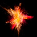 Freeze motion of colored dust explosion Royalty Free Stock Photo